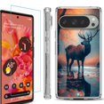 thumbnail image 1 of For Google Pixel 9 / 9 Pro Phone Case Cover, Shockproof Bumper Case with Tempered Glass Screen Protector, by OneToughShield - Deer Autumn, 1 of 4