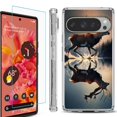 thumbnail image 1 of For Google Pixel 9 / 9 Pro Phone Case Cover, Shockproof Bumper Case with Tempered Glass Screen Protector, by OneToughShield - Deer Running, 1 of 4