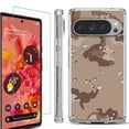 thumbnail image 1 of For Google Pixel 9 / 9 Pro Phone Case Cover, Shockproof Bumper Case with Tempered Glass Screen Protector, by OneToughShield - Desert Camo, 1 of 4