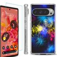 thumbnail image 1 of For Google Pixel 9 / 9 Pro Phone Case Cover, Shockproof Bumper Case with Tempered Glass Screen Protector, by OneToughShield - Fireworks, 1 of 4