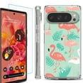 thumbnail image 1 of For Google Pixel 9 / 9 Pro Phone Case Cover, Shockproof Bumper Case with Tempered Glass Screen Protector, by OneToughShield - Flamingo, 1 of 4