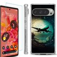 thumbnail image 1 of For Google Pixel 9 / 9 Pro Phone Case Cover, Shockproof Bumper Case with Tempered Glass Screen Protector, by OneToughShield - Flight Tracker, 1 of 4