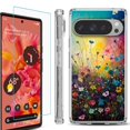 thumbnail image 1 of For Google Pixel 9 / 9 Pro Phone Case Cover, Shockproof Bumper Case with Tempered Glass Screen Protector, by OneToughShield - Flower Field, 1 of 4