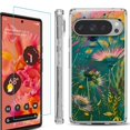 thumbnail image 1 of For Google Pixel 9 / 9 Pro Phone Case Cover, Shockproof Bumper Case with Tempered Glass Screen Protector, by OneToughShield - Flower Wind, 1 of 4