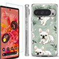 thumbnail image 1 of For Google Pixel 9 / 9 Pro Phone Case Cover, Shockproof Bumper Case with Tempered Glass Screen Protector, by OneToughShield - French Bulldog, 1 of 4