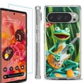 thumbnail image 1 of For Google Pixel 9 / 9 Pro Phone Case Cover, Shockproof Bumper Case with Tempered Glass Screen Protector, by OneToughShield - Frog Guitar, 1 of 4