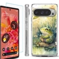 thumbnail image 1 of For Google Pixel 9 / 9 Pro Phone Case Cover, Shockproof Bumper Case with Tempered Glass Screen Protector, by OneToughShield - Frog, 1 of 4