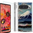thumbnail image 1 of For Google Pixel 9 / 9 Pro Phone Case Cover, Shockproof Bumper Case with Tempered Glass Screen Protector, by OneToughShield - Fuji Blossom, 1 of 4