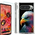 thumbnail image 1 of For Google Pixel 9 / 9 Pro Phone Case Cover, Shockproof Bumper Case with Tempered Glass Screen Protector, by OneToughShield - Geometric Eagle, 1 of 4
