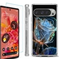 thumbnail image 1 of For Google Pixel 9 / 9 Pro Phone Case Cover, Shockproof Bumper Case with Tempered Glass Screen Protector, by OneToughShield - Glowing Rose, 1 of 4