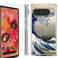 thumbnail image 1 of For Google Pixel 9 / 9 Pro Phone Case Cover, Shockproof Bumper Case with Tempered Glass Screen Protector, by OneToughShield - Great Wave, 1 of 4