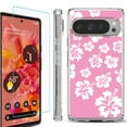 thumbnail image 1 of For Google Pixel 9 / 9 Pro Phone Case Cover, Shockproof Bumper Case with Tempered Glass Screen Protector, by OneToughShield - Hibiscus Pink, 1 of 4