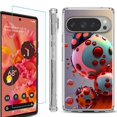 thumbnail image 1 of For Google Pixel 9 / 9 Pro Phone Case Cover, Shockproof Bumper Case with Tempered Glass Screen Protector, by OneToughShield - Ladybug Robot, 1 of 4