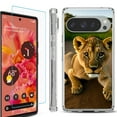 thumbnail image 1 of For Google Pixel 9 / 9 Pro Phone Case Cover, Shockproof Bumper Case with Tempered Glass Screen Protector, by OneToughShield - Lion Cub, 1 of 4
