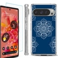 thumbnail image 1 of For Google Pixel 9 / 9 Pro Phone Case Cover, Shockproof Bumper Case with Tempered Glass Screen Protector, by OneToughShield - Mandala / Blue, 1 of 4
