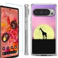 thumbnail image 1 of For Google Pixel 9 / 9 Pro Phone Case Cover, Shockproof Bumper Case with Tempered Glass Screen Protector, by OneToughShield - Moonlight Giraffe, 1 of 4