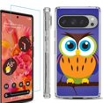 thumbnail image 1 of For Google Pixel 9 / 9 Pro Phone Case Cover, Shockproof Bumper Case with Tempered Glass Screen Protector, by OneToughShield - Night Owl, 1 of 4