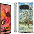 thumbnail image 1 of For Google Pixel 9 / 9 Pro Phone Case Cover, Shockproof Bumper Case with Tempered Glass Screen Protector, by OneToughShield - Peach Tree Blossom, 1 of 4