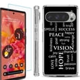 thumbnail image 1 of For Google Pixel 9 / 9 Pro Phone Case Cover, Shockproof Bumper Case with Tempered Glass Screen Protector, by OneToughShield - Positive Words, 1 of 4