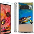 thumbnail image 1 of For Google Pixel 9 / 9 Pro Phone Case Cover, Shockproof Bumper Case with Tempered Glass Screen Protector, by OneToughShield - Sea Turtle Beach, 1 of 4