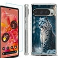 thumbnail image 1 of For Google Pixel 9 / 9 Pro Phone Case Cover, Shockproof Bumper Case with Tempered Glass Screen Protector, by OneToughShield - Snow Leopard, 1 of 4