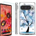 thumbnail image 1 of For Google Pixel 9 / 9 Pro Phone Case Cover, Shockproof Bumper Case with Tempered Glass Screen Protector, by OneToughShield - Snowflakes Tree, 1 of 4