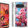 thumbnail image 1 of For Google Pixel 9 / 9 Pro Phone Case Cover, Shockproof Bumper Case with Tempered Glass Screen Protector, by OneToughShield - Spring Blossom, 1 of 4