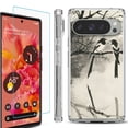 thumbnail image 1 of For Google Pixel 9 / 9 Pro Phone Case Cover, Shockproof Bumper Case with Tempered Glass Screen Protector, by OneToughShield - Springtime Birds, 1 of 4