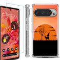 thumbnail image 1 of For Google Pixel 9 / 9 Pro Phone Case Cover, Shockproof Bumper Case with Tempered Glass Screen Protector, by OneToughShield - Sunset Deer, 1 of 4