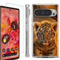 thumbnail image 1 of For Google Pixel 9 / 9 Pro Phone Case Cover, Shockproof Bumper Case with Tempered Glass Screen Protector, by OneToughShield - Tiger Cub, 1 of 4