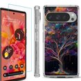 thumbnail image 1 of For Google Pixel 9 / 9 Pro Phone Case Cover, Shockproof Bumper Case with Tempered Glass Screen Protector, by OneToughShield - Tree of Life, 1 of 4