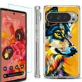 thumbnail image 1 of For Google Pixel 9 / 9 Pro Phone Case Cover, Shockproof Bumper Case with Tempered Glass Screen Protector, by OneToughShield - Wolf Art, 1 of 4