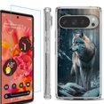 thumbnail image 1 of For Google Pixel 9 / 9 Pro Phone Case Cover, Shockproof Bumper Case with Tempered Glass Screen Protector, by OneToughShield - Wolf Winter, 1 of 4