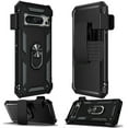 thumbnail image 1 of For Google Pixel 9 / Pixel 9 Pro 6.3" Holster Magnetic Ringstand Kickstand Hybrid Cover Cell Phone Case - Holster SHRG Black, 1 of 4