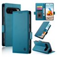 thumbnail image 1 of For Google Pixel 9 Pro / 10 Pro Wallet Case Flip Card Holder,PU Leather Side Buckle Magnetic Frosted Women Men Cover,Blue,For Pixel 9 Pro / 10 Pro, 1 of 7
