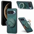 thumbnail image 1 of For Google Pixel 9 Pro/10 Pro XL Case Retro Leather Circular Rotating Stand Shockproof Phone Case,Green, 1 of 6