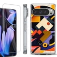 thumbnail image 1 of For Google Pixel 9 Pro XL Phone Case Cover, Shockproof Bumper Case with Tempered Glass Screen Protector, by OneToughShield - Abstract Art, 1 of 4