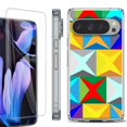 thumbnail image 1 of For Google Pixel 9 Pro XL Phone Case Cover, Shockproof Bumper Case with Tempered Glass Screen Protector, by OneToughShield - Abstract Color, 1 of 4