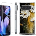 thumbnail image 1 of For Google Pixel 9 Pro XL Phone Case Cover, Shockproof Bumper Case with Tempered Glass Screen Protector, by OneToughShield - Abstract Daisy, 1 of 4