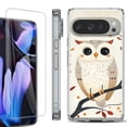 thumbnail image 1 of For Google Pixel 9 Pro XL Phone Case Cover, Shockproof Bumper Case with Tempered Glass Screen Protector, by OneToughShield - Autumn Owl, 1 of 4