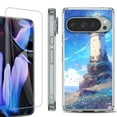 thumbnail image 1 of For Google Pixel 9 Pro XL Phone Case Cover, Shockproof Bumper Case with Tempered Glass Screen Protector, by OneToughShield - Beacon Sky, 1 of 4