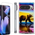 thumbnail image 1 of For Google Pixel 9 Pro XL Phone Case Cover, Shockproof Bumper Case with Tempered Glass Screen Protector, by OneToughShield - Bear, 1 of 4