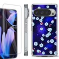 thumbnail image 1 of For Google Pixel 9 Pro XL Phone Case Cover, Shockproof Bumper Case with Tempered Glass Screen Protector, by OneToughShield - Blossom Stars, 1 of 4