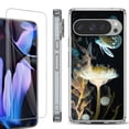 thumbnail image 1 of For Google Pixel 9 Pro XL Phone Case Cover, Shockproof Bumper Case with Tempered Glass Screen Protector, by OneToughShield - Butterfly Translucent, 1 of 4