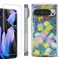 thumbnail image 1 of For Google Pixel 9 Pro XL Phone Case Cover, Shockproof Bumper Case with Tempered Glass Screen Protector, by OneToughShield - Chrysanthemums, 1 of 4