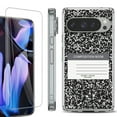 thumbnail image 1 of For Google Pixel 9 Pro XL Phone Case Cover, Shockproof Bumper Case with Tempered Glass Screen Protector, by OneToughShield - Composition Book, 1 of 4