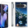 thumbnail image 1 of For Google Pixel 9 Pro XL Phone Case Cover, Shockproof Bumper Case with Tempered Glass Screen Protector, by OneToughShield - Daffodils Night, 1 of 4