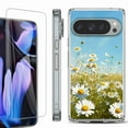 thumbnail image 1 of For Google Pixel 9 Pro XL Phone Case Cover, Shockproof Bumper Case with Tempered Glass Screen Protector, by OneToughShield - Daisy Field, 1 of 4
