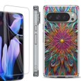 thumbnail image 1 of For Google Pixel 9 Pro XL Phone Case Cover, Shockproof Bumper Case with Tempered Glass Screen Protector, by OneToughShield - Doodle Art, 1 of 4