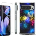 thumbnail image 1 of For Google Pixel 9 Pro XL Phone Case Cover, Shockproof Bumper Case with Tempered Glass Screen Protector, by OneToughShield - Fireworks, 1 of 4